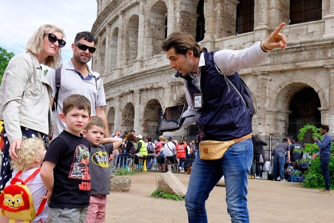 Guided Tour of the Colosseum and Roman Forums for Kids and Families with Marco - The Roman Forum Stop: Arches, Temples, and Julius Caesar Connections